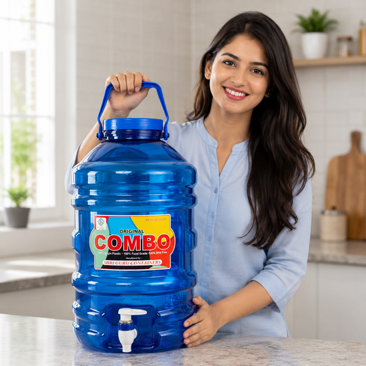 PLAMO Combo 20 Litre Water Dispenser with Tap Blue Color