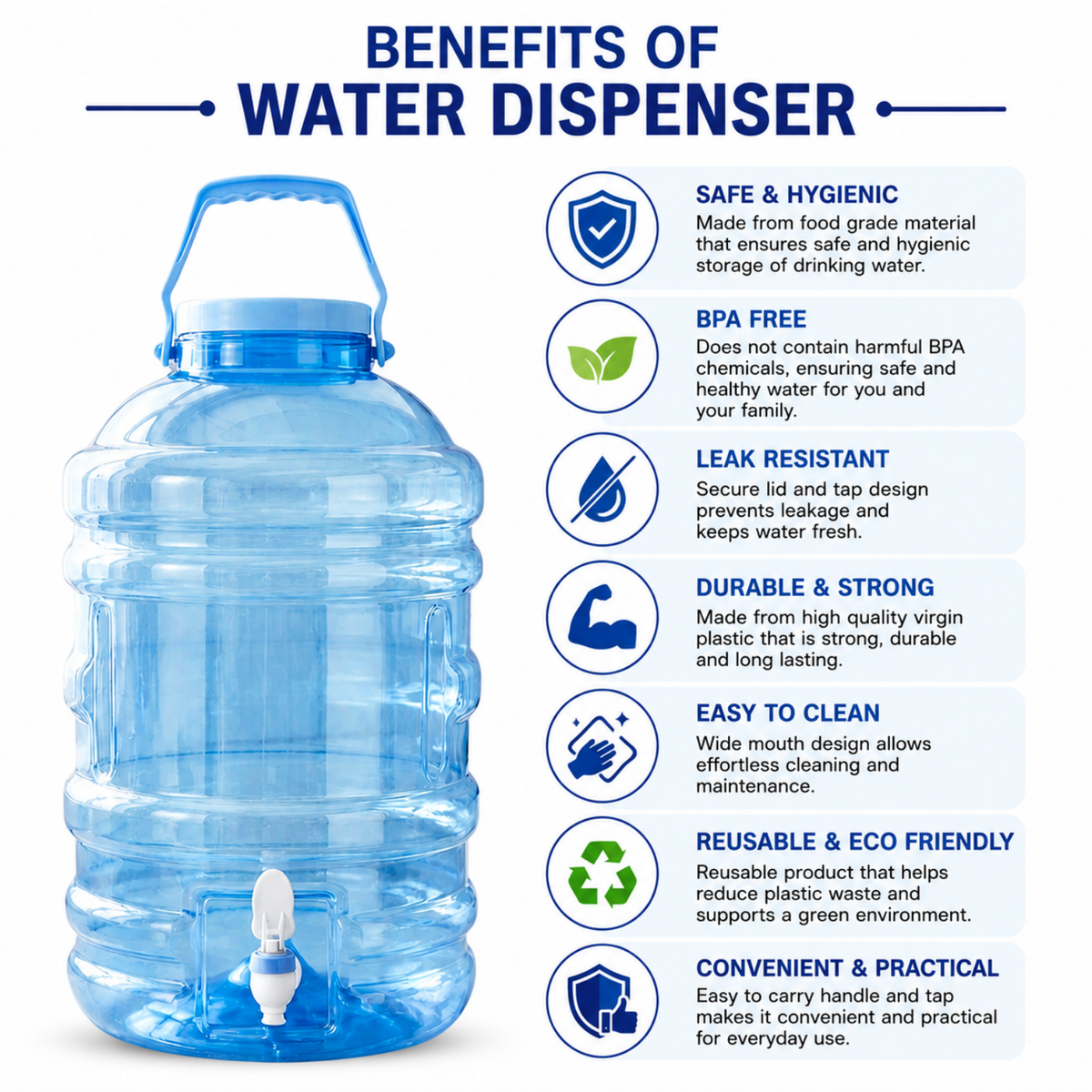 PLAMO Combo 20 Litre Water Dispenser with Tap New Tone Color