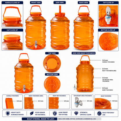 PLAMO Combo 20 Litre Water Dispenser with Tap Orange Color