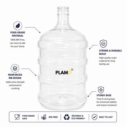 PLAMO 20 Litre Transparent Water Dispenser Bottle
