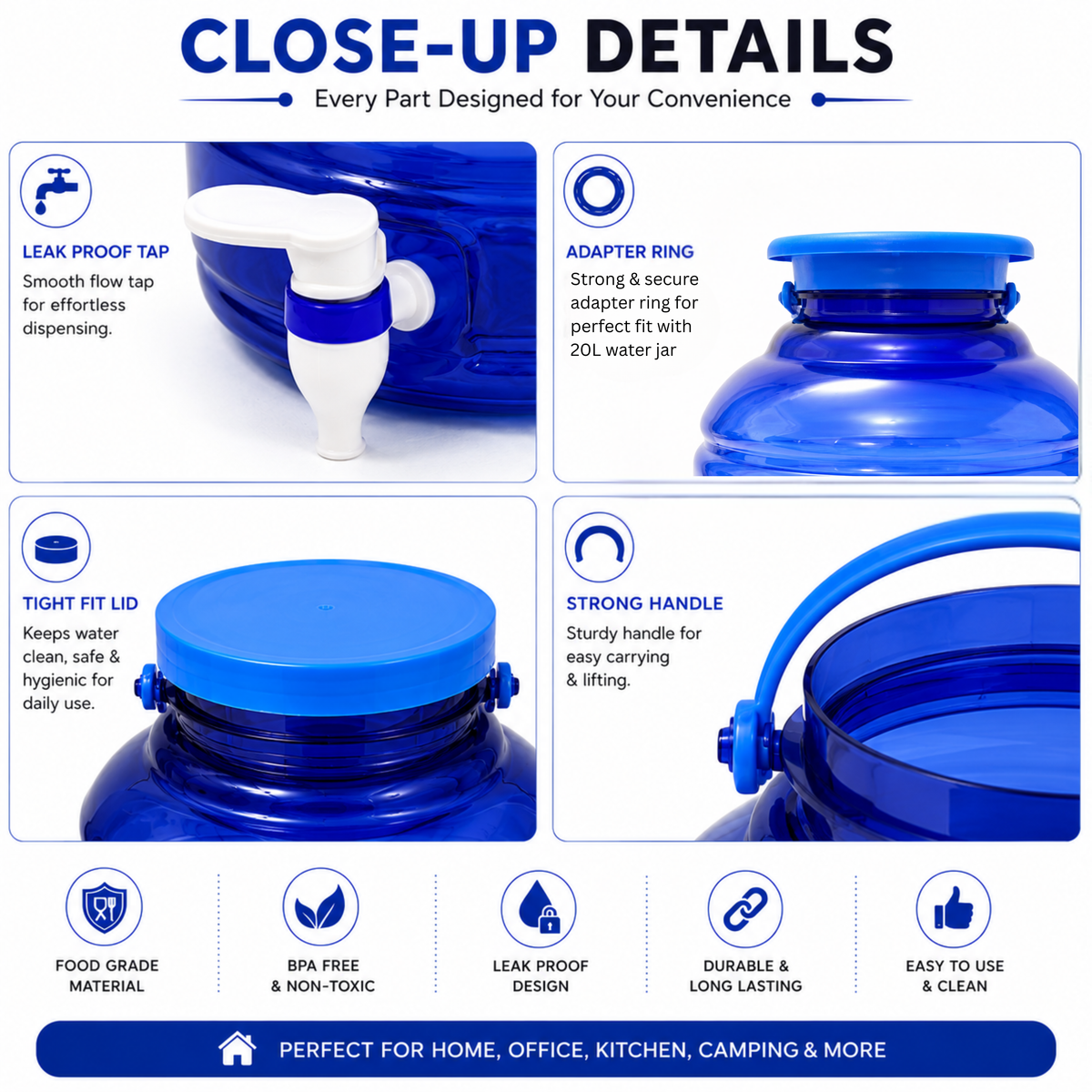 PLAMO 10 Litre 2-in-1 Water Dispenser with Tap