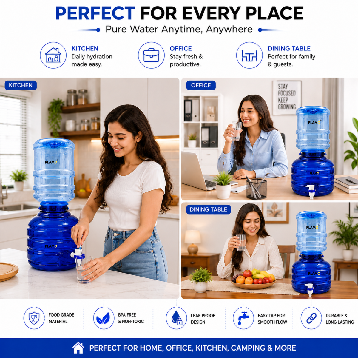 PLAMO 10 Litre 2-in-1 Water Dispenser with Tap